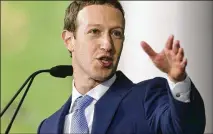  ?? ASSOCIATED PRESS FILE ?? Facebook CEO Mark Zuckerberg issued his second public apology in less than two weeks Tuesday. This time for showcasing Facebook’s virtual reality capability with a tour of Puerto Rico.