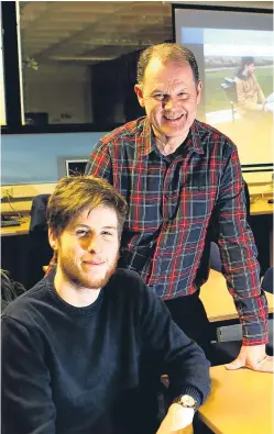  ?? Picture: Dougie Nicolson. ?? Ben Lawrie, seated, and director Stuart Burns before the showing of the documentar­y this week.