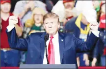  ?? (AP) ?? President Donald Trump speaks during a rally at the El Paso County Coliseum, Feb 11 in El Paso, Texas.