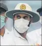  ?? AFP ?? SL players wore masks in the Delhi Test against India.