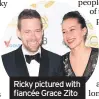  ??  ?? Ricky pictured with fiancée Grace Zito