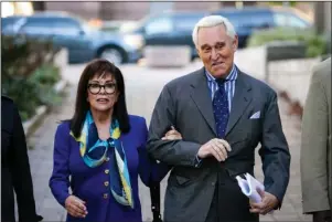  ?? The Associated Press ?? SENTENCE COMMUTED: In this Nov. 8, 2019, file photo, Roger Stone, and his wife Nydia, arrive at federal court in Washington.