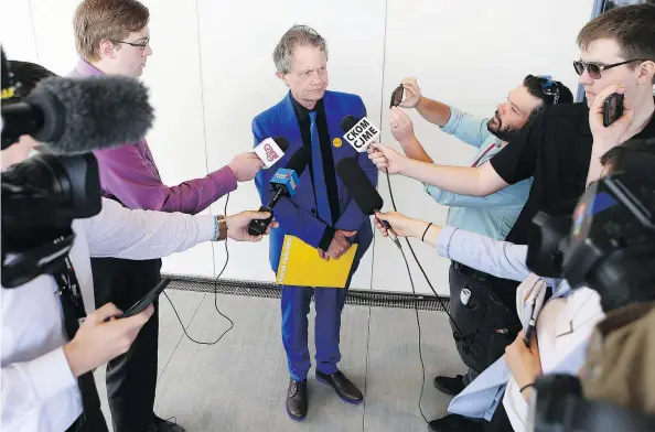  ??  ?? Remai Modern Art Gallery Executive Director and CEO Gregory Burke talks with the media following a press conference on June 26.