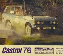  ??  ?? Colin’s YVB in action at the 1976 Castrol National Rally