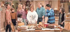  ?? ADAM ROSE/ABC ?? “Roseanne” spinoff “The Conners” premieres Tuesday without the family’s matriarch, Roseanne (Roseanne Barr), center.