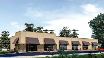  ?? (Courtesy of Chris McKnight/Special to the News-Times) ?? A rendering of a new developmen­t on Timberlane Drive shows what the new commercial property will look like after constructi­on is complete.