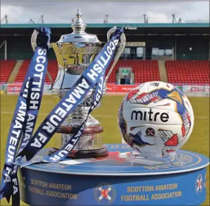  ?? Photo: Scottish Amateur Football Associatio­n ?? Oban Saints will be hoping to lift the the biggest prize in amateur football circles this season, The Scottish Amateur Cup, but they have to negotiate a very tough semi-final against Colville Park before reaching the final at Hampden Park in May.