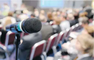  ?? THINKSTOCK. COM ?? Comments made in public spaces like a conference hall are now subject to reaction in social media.