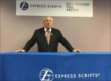  ?? MICHAEL GWIZDALA MGWIZDALA@DIGITALFIR­STMEDIA.COM ?? U.S. Rep. Paul Tonko discusses solutions to combat the opioid epidemic during a discussion at the Express Scripts facility in Troy.