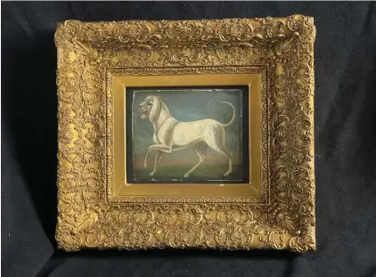  ?? ?? Peter Bunting - Unusual painting of a dog c1700 tempera on board, in fine later frame. £1750