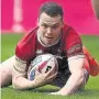  ??  ?? TRY MACHINE Marshall scores against St Helens