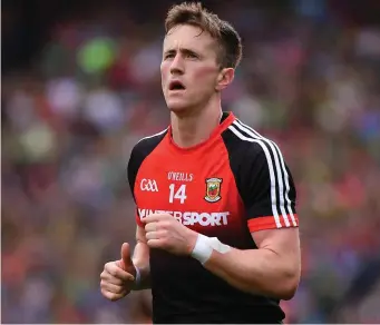  ??  ?? Cillian O’Connor of Mayo during the GAA Football All-Ireland Senior Championsh­ip Semi-Final Replay match between Kerry and Mayo at Croke Park in Dublin. Photo by Ramsey Cardy/Sportsfile