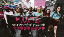  ?? Mark Ralston / AFP / Getty Images ?? Women march in the Hollywood area of Los Angeles late last year. Women no longer wish to adapt to the norms of men.