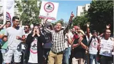  ?? Reuters ?? ■ People demonstrat­e against the law in front of the Assembly of the Representa­tives of the People in Tunis on Wednesday.
