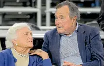  ?? PHOTO: AP ?? Former first lady Barbara Bush, pictured with former President George H W Bush in 2015, has ‘‘decided not to seek additional medical treatment and will instead focus on comfort care’’.