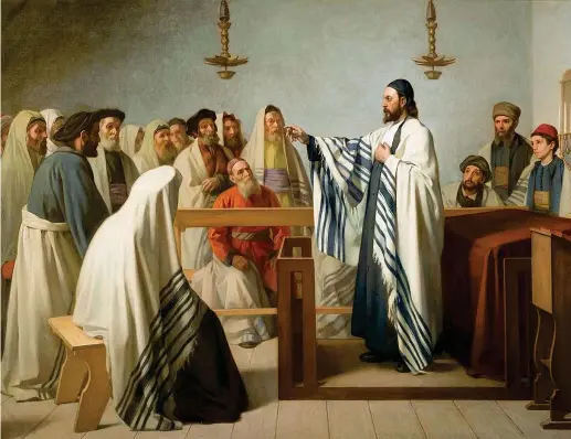  ??  ?? Il culto Questo dipinto realizzato nel 1879 dall’artista francese Édouard Moyse (18271908) rappresent­a un sermone tenuto in un oratorio ebraico. I fedeli del culto israelitic­o furono a lungo emarginati e spesso perseguita­ti