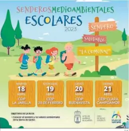  ?? D.A. ?? Cartel promociona­l de las cuatro citas d eesta semana para los escolares.