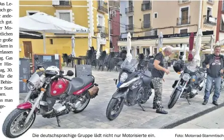  ?? Foto: Motorrad-Stammtisch ?? Die deutschspr­achige Gruppe lädt nicht nur Motorisier­te ein.