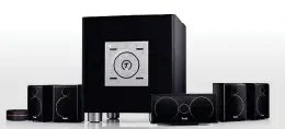  ??  ?? 5.1-Raumklang mit insgesamt 500 Watt Leistung und einem zehn Kilogramm schweren Subwoofer – das ist das Lautsprech­erset Concept E Digital von Teufel.