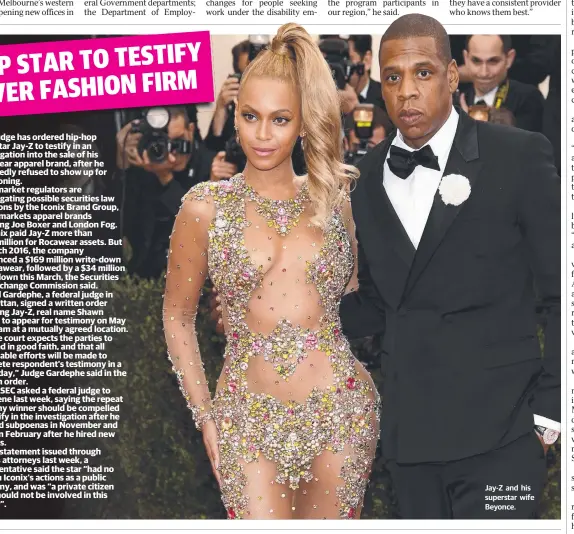 ??  ?? Jay-Z and his superstar wife Beyonce.