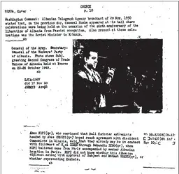  ?? ?? Faksimile të dokumentev­e të Shërbimit Sekret Amerikan për jetën private të Enver Hoxhës