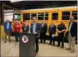  ?? PHOTO COURTESY ANTHONY BRINDISI OFFICE ?? Congressma­n Anthony Brindisi, D-22, joined education advocates and transporta­tion officials Monday to highlight the bipartisan Stop for School Buses Act (H.R. 2218).