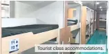  ?? ?? Tourist class accommodat­ions.