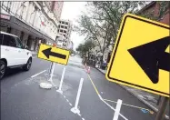  ?? Arnold Gold / Hearst Connecticu­t Media file photo ?? Because of the pandemic, one lane of College Street between Chapel and Crown Street was closed to facilitate outdoor dining.