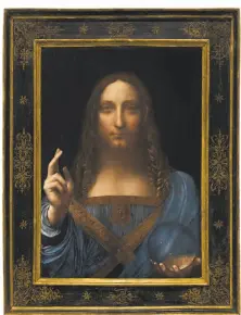  ?? Christie’s ?? “Salvator Mundi” (ca. 1500), one of the few known paintings by Leonardo da Vinci, will be on view in S.F. for three days.