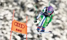 ??  ?? Wie im Märchen: Die lange verletzt gewesene Slowenin Ilka Stuhec holte sich zwei Jahre nach dem Triumph in St. Moritz neuerlich Gold.