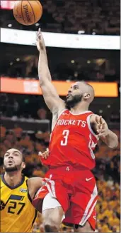  ?? Rick Bowmer Associated Press ?? AFTER FAILING to get out of the second round in New Orleans and with the Clippers, Chris Paul, left, orchestrat­ed a trade to the Rockets, who will be trying to dethrone Stephen Curry and the Warriors.