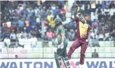  ?? AFP photo ?? Sheldon Cottrell and his fellow West Indies pacers bowled out Bangladesh for just 129 runs in Sylhet.—