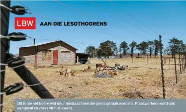  ??  ?? Dit is nie net boere wat deur misdaad teen die grens geraak word nie. Plaaswerke­rs word ook aangeval en vrees vir hul lewens.