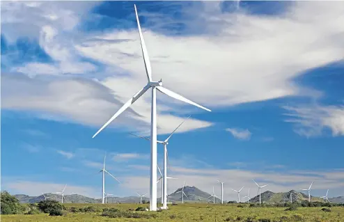  ?? Picture: Hein Von Horsten ?? Wind turbines in Jeffreys Bay, Western Cape. Power plants are a suitable subject for private sector financing, as proven when the sector invested hundreds of billions of rands in the renewable energy programme. But there needs to be policy certainty to motivate such projects.