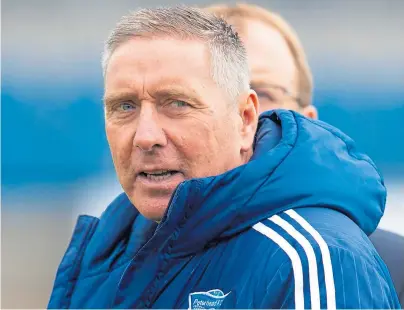  ??  ?? LOOKING AHEAD: Peterhead manager Jim McInally reckons a new 14-10-10-10 SPFL setup could work