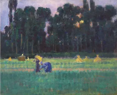  ??  ?? Theodore Wendel (1857-1932), The Harvest Gleaners, Giverny, ca. 1887-8. Oil on canvas board, 13¼ x 163⁄8 in.