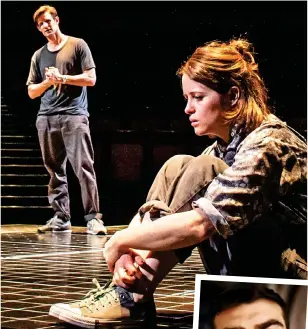  ??  ?? Mind the gap: Claire Foy and Matt Smith on stage. Inset: Tom Kay in Birdsong