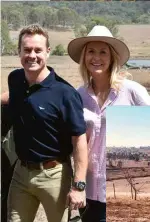  ??  ?? Above: Chezzi and her TV personalit­y husband Grant are Rural Aid ambassador­s. Right: Chezzi’s photo of the parched Bathurst country.