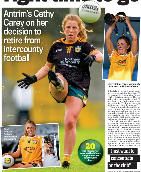  ?? ?? Silver lining: Carey saw plenty of success with the Saffrons