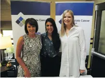  ??  ?? From left, Prostate Cancer Centre’s (PCC) Linda MacNaughto­n, Gabriela Dasilveira and Shannon De Vall.