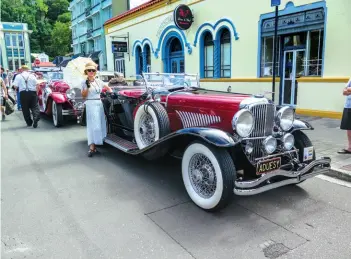  ??  ?? Left: 1912 Ford Model T came down from Auckland Middle left: Steve Trott’s shed packed to the gunwales with cars and memorabili­a Bottom left: A step back in time – strolling the boulevard by Napier’s Sound Shell Right: Morning tea at VCC clubrooms...