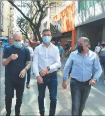  ?? ?? TODOS JUNTOS. Rodríguez Larreta con Juez y De Loredo, camino a las elecciones del 14 de noviembre.