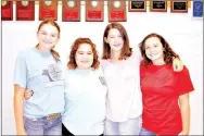  ?? RACHEL DICKERSON/MCDONALD COUNTY PRESS ?? Callie Keaton, left, Allie Grider, Baylee Payne and Joslyn Banta have organized an FFA movie night to raise funds for hurricane relief.