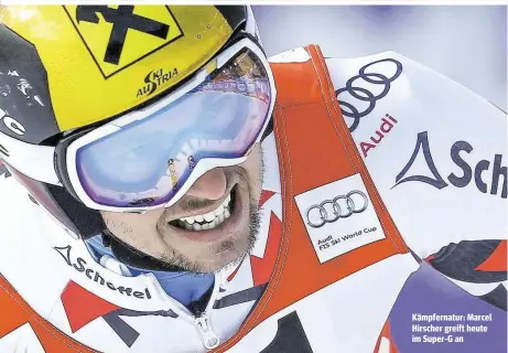  ??  ?? Kämpfernat­ur: Marcel Hirscher greift heute im Super-G an