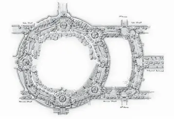  ?? TOOLE DESIGN GROUP, COURTESY ?? Young Circle may be getting a makeover. Under the plan, seven stop lights would be replaced with five roundabout­s. The lanes would be reconfigur­ed to allow for two-way traffic. Today, traffic flows in one direction around the circle.