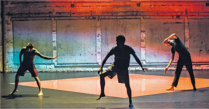  ??  ?? Diese Tänzer in Salva Sanchis’ „Radical Light“haben den Beat, die Scheinwerf­er, den Rhythmus und den Tanz. Ivo Dimchev (unten) hat sich, sich, sich – und sein Publikum.
