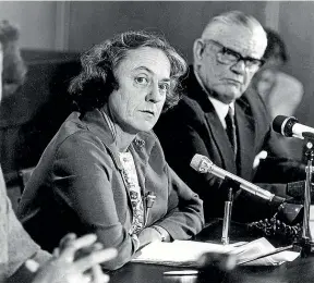  ??  ?? Two of the three members of the inaugural Abortion Supervisor­y Committee, Judge Augusta Wallace and Bruce Grieve, an obstetrici­an and gynaecolog­ist. The committee was set up under the 1977 law to, among other things, appoint certifying consultant­s to consider cases where a woman was seeking to have an abortion.