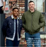  ??  ?? BOLD: Nathan with Keegan Hirst. Inset is Keegan’s cover
from November 2015