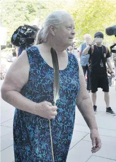  ?? NICK PROCAYLO ?? Trans-Mountain protester Laurie Embree, who was arrested on June 19, was given a seven-day jail sentence Tuesday, after pleading guilty to criminal contempt of court in B.C. Supreme Court.