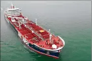  ?? STENA BULK VIA THE NEW YORK TIMES ?? The British oil tanker Stena Impero at sea. Iran said Friday that it had seized the tanker in the Persian Gulf in response to an earlier British impoundmen­t.